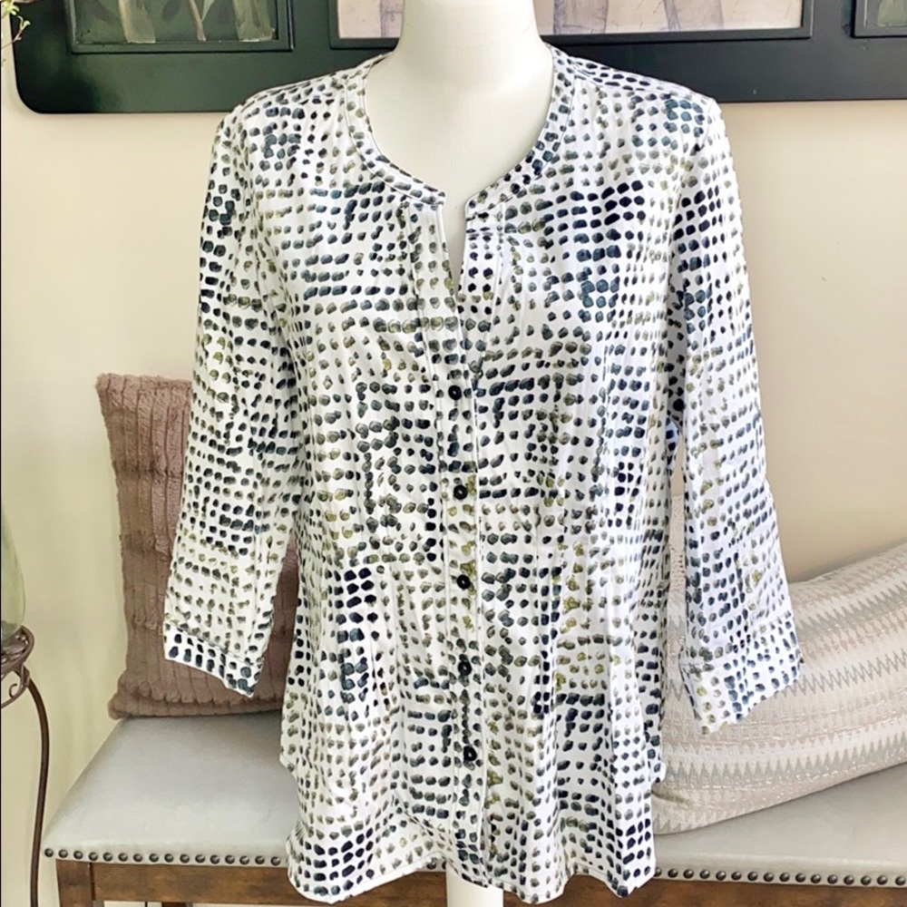 Nic & Zoe Button Front Blouse L